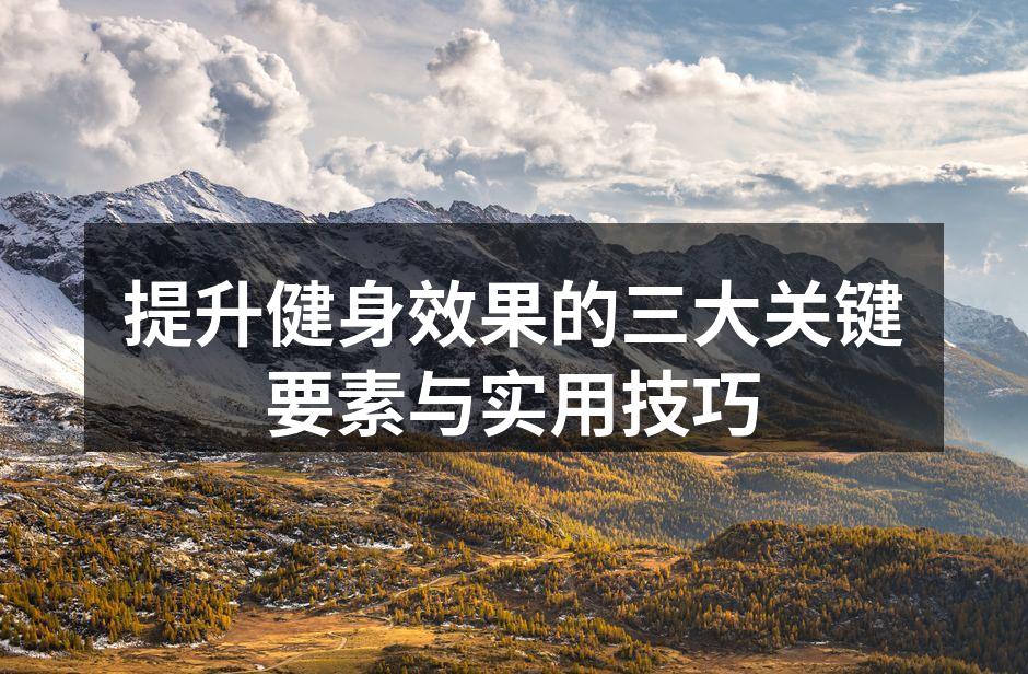 提升健身效果的三大关键要素与实用技巧