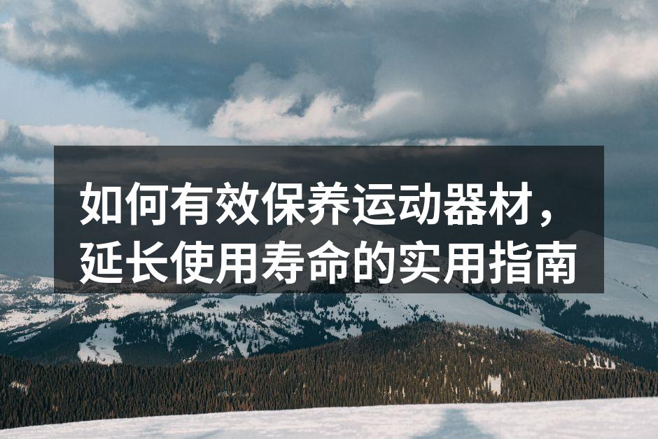 如何有效保养运动器材，延长使用寿命的实用指南