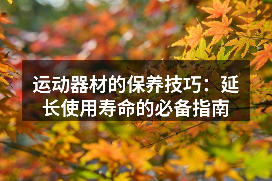 运动器材的保养技巧：延长使用寿命的必备指南